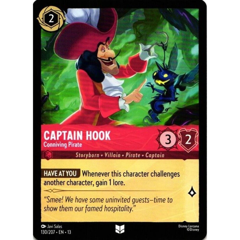 Captain Hook - Conniving Pirate #130 Lorcana Attack of the Vine